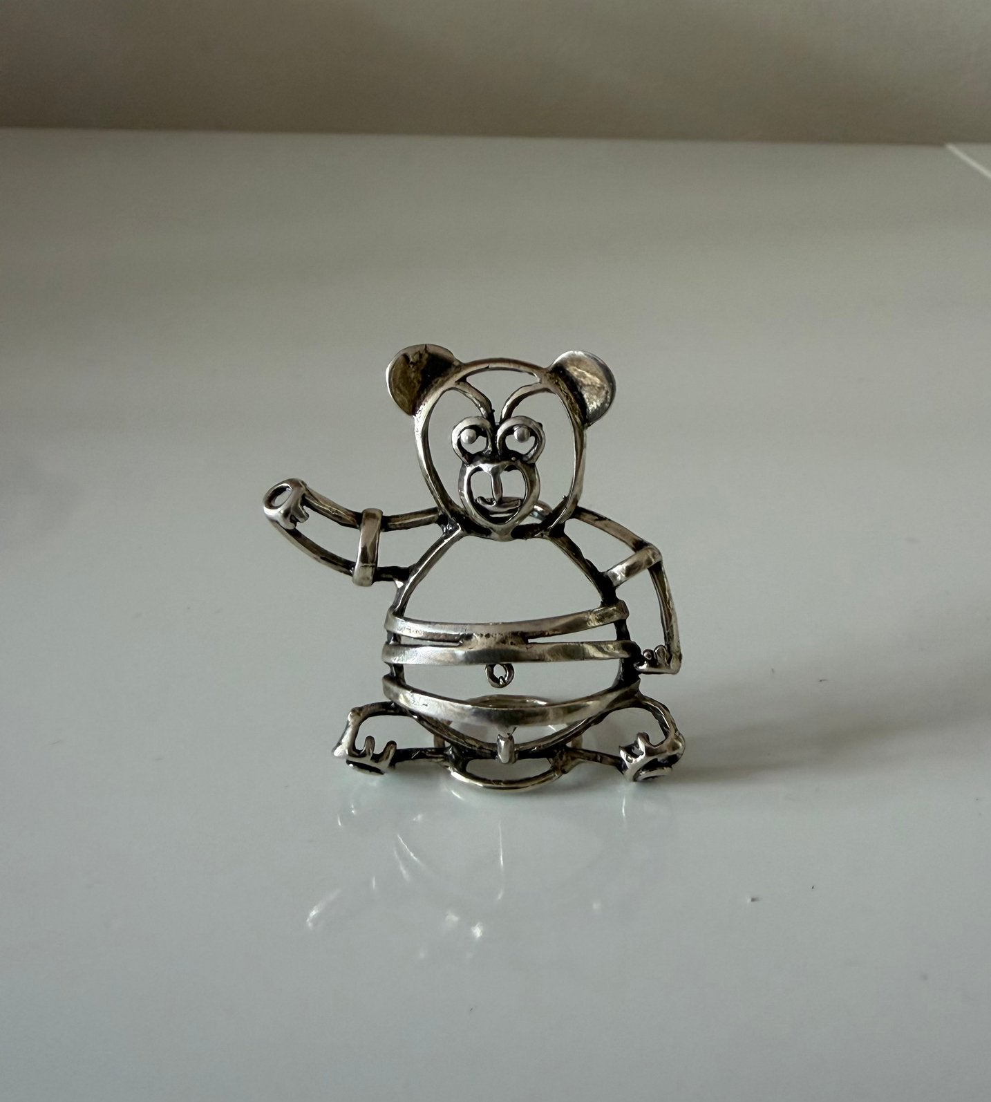 Zilveren beertje, miniatuur, Ophalen of Verzenden, Zilver