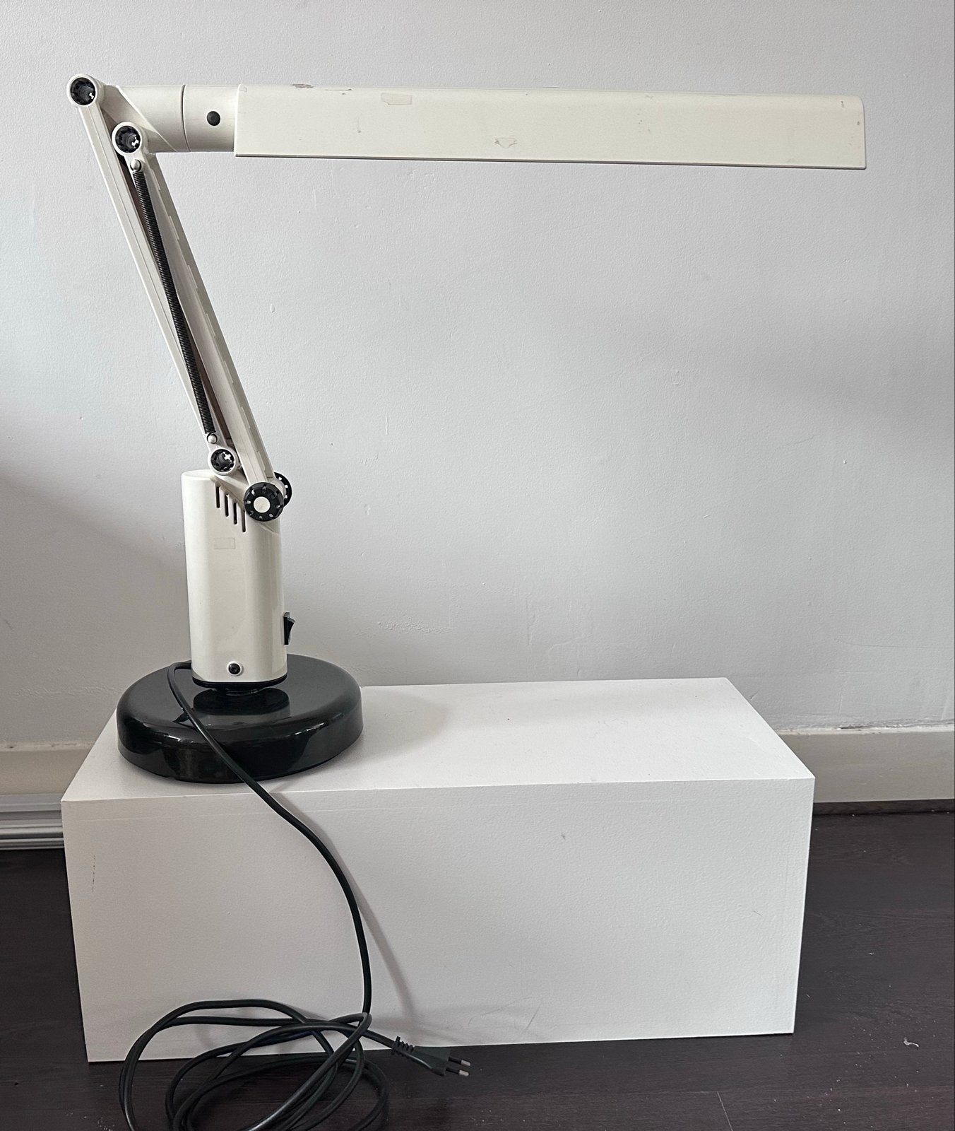 Vintage Fagerhults bureaulamp - Wit, verstelbaar, Ophalen, Bureaulamp, Gebruikt, Overige merken