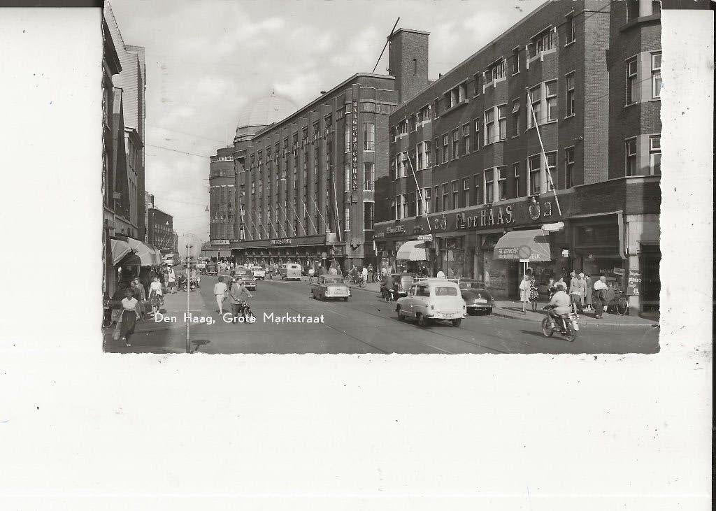 Den Haag Grote Marktstraat Haagsche Courant enWinkel de Haas, Verzamelen, Ophalen of Verzenden, 1940 tot 1960, Ongelopen, Zuid-Holland