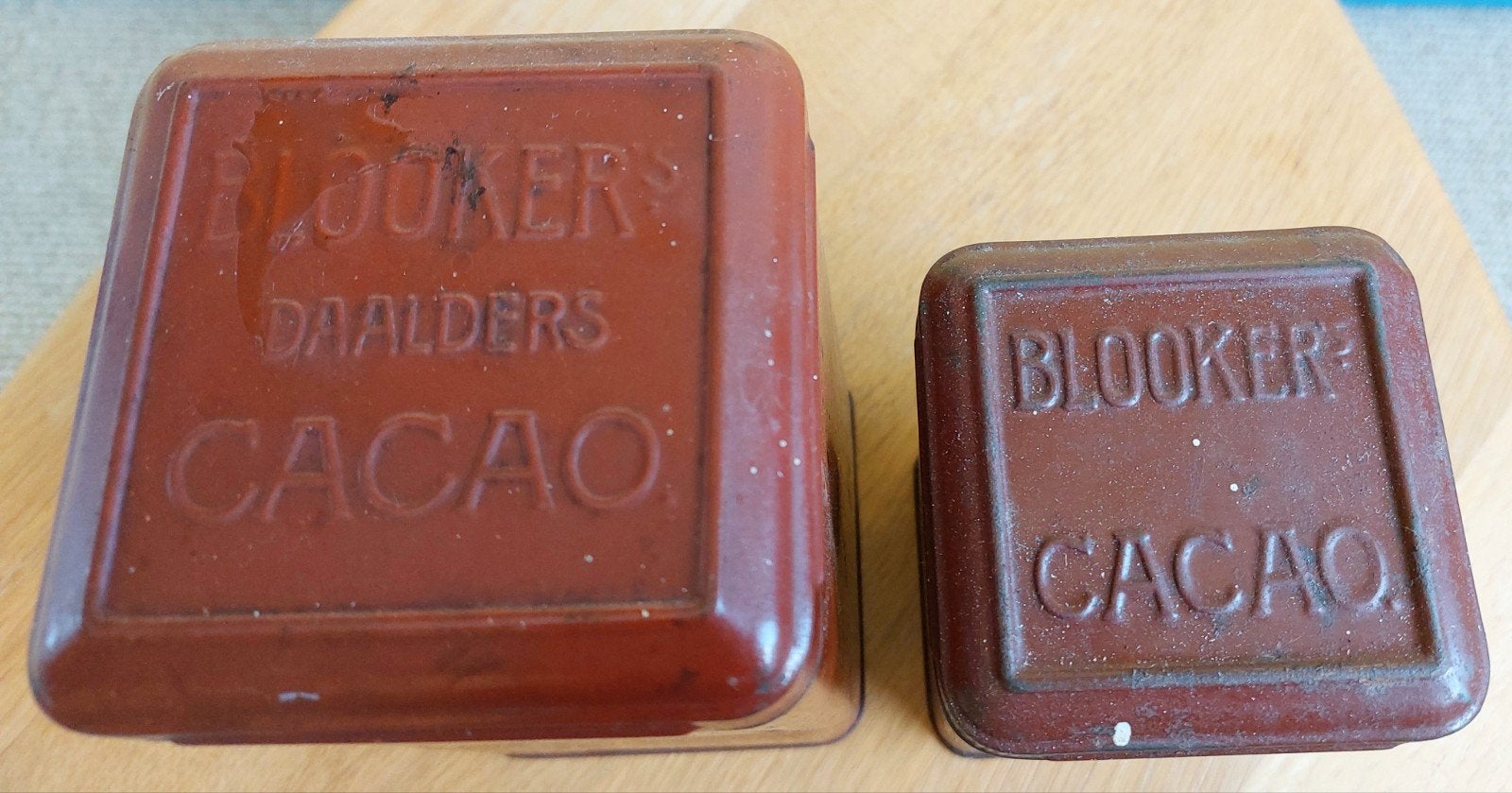 Heel oude Blooker's Cacao blikken, Verzamelen, Ophalen of Verzenden, Gebruikt, Overige
