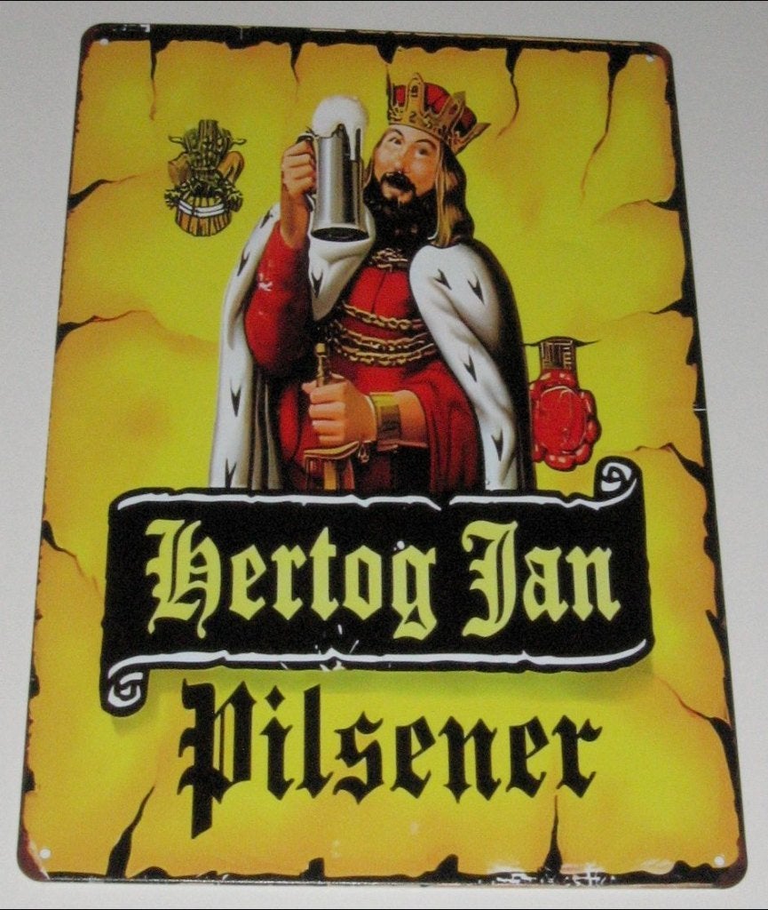 HERTOG JAN BIER : Metalen Bord Hertog Jan Pilsener, Verzenden, Nieuw, Reclamebord, Plaat of Schild, Hertog Jan