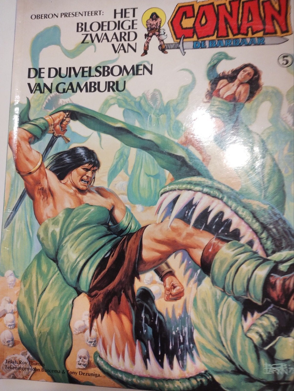 Conan de Barbaar: De Duivelsbomen van Gamburu (1980), Eén stripboek, Ophalen of Verzenden, Gelezen, Roy Thomas, John Buscema, Tony DeZuniga