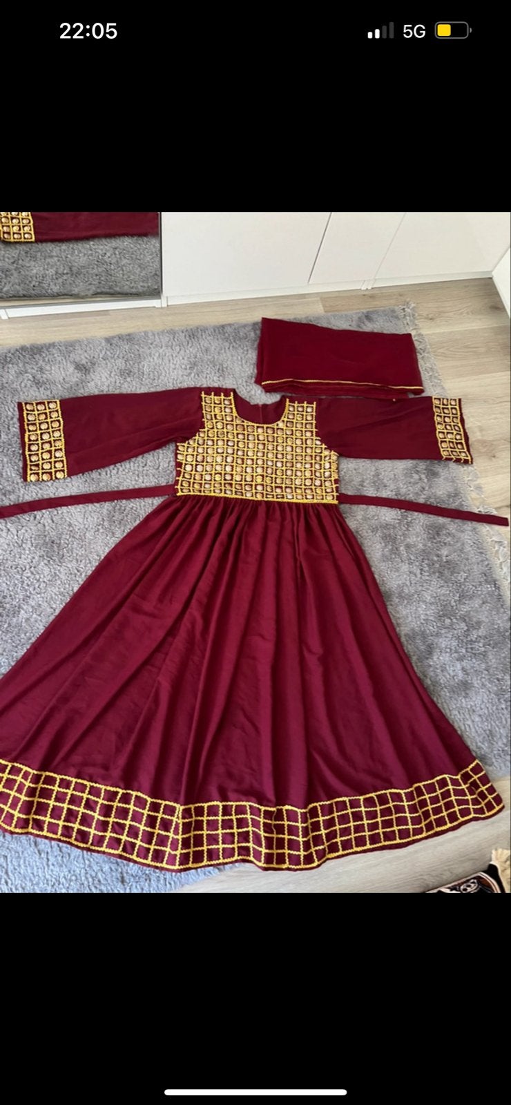 Afghan dress - Maat S tot XL, Maat 38/40 (M), Ophalen of Verzenden, Zo goed als nieuw, Rood