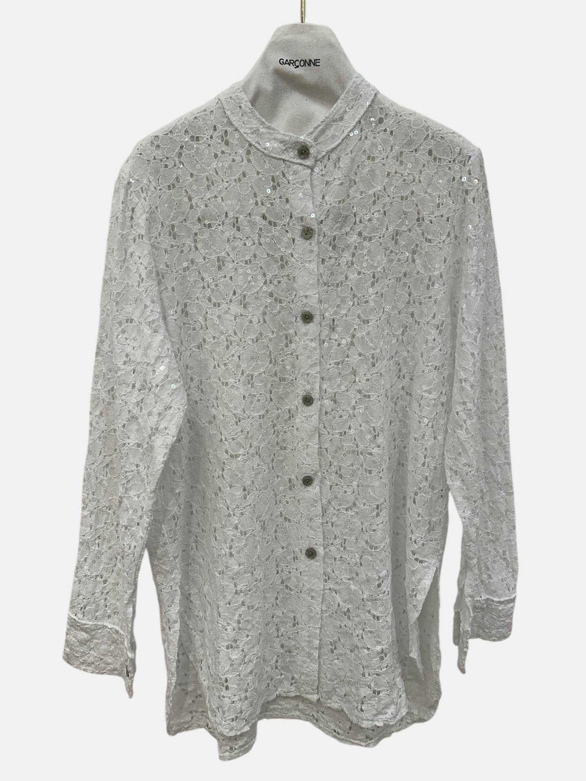 GARCONNE witte kanten blouse met pailletjes mt S/M en M/L, Kleding | Dames, -, Verzenden, Nieuw, Garconne