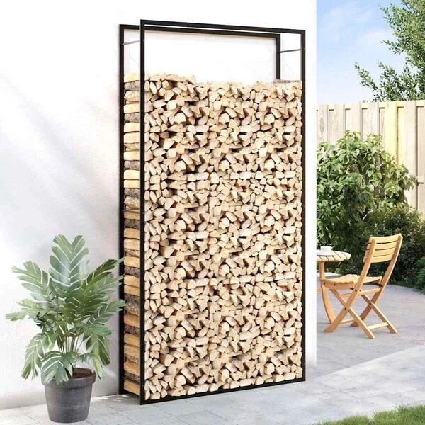 Haardhoutrek 110x28x214 cm staal matzwart nieuw in doos, Tuin en Terras, Minder dan 3 m³, Ophalen of Verzenden