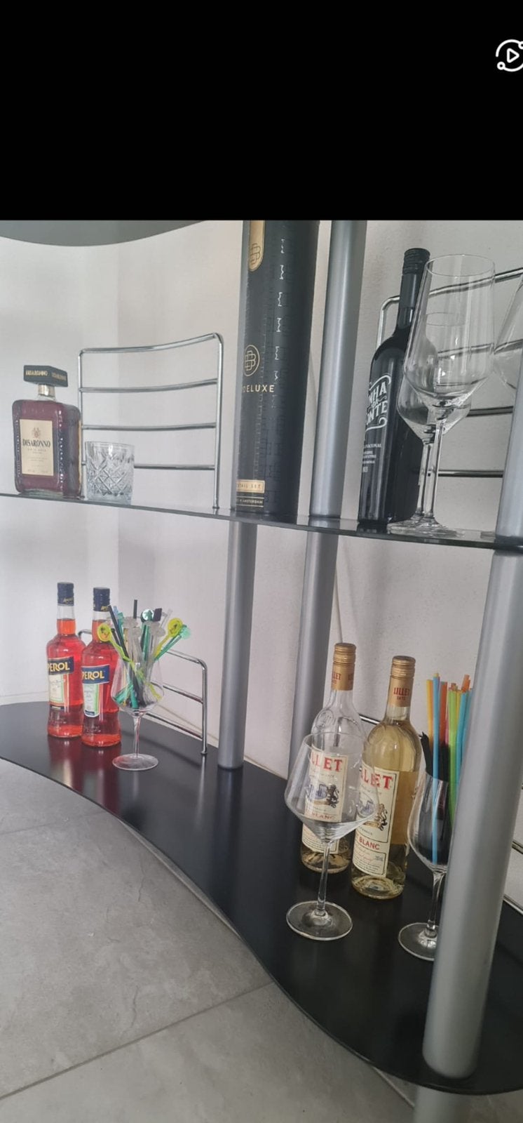 Prachtige glazen bartafel , 3 laags, Ophalen
