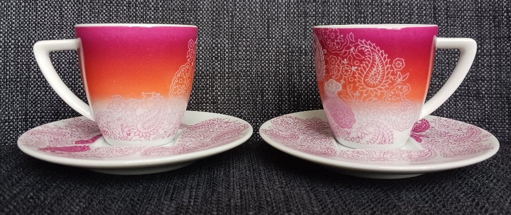 Set van 2 originele espresso kop en schotels van Nespresso, Ophalen, Overige merken, Zo goed als nieuw, Overige stijlen