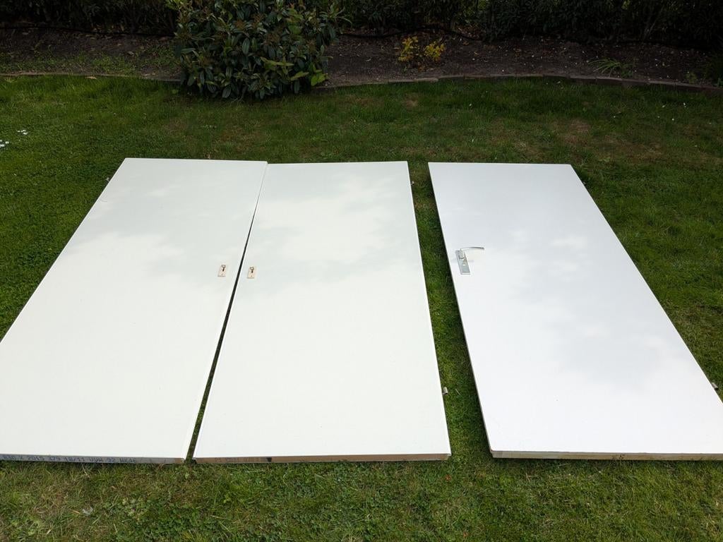 3x 83x201.5 opdekdeuren wit, gebruikt, Ophalen, Gebruikt, Binnendeur, 200 tot 215 cm