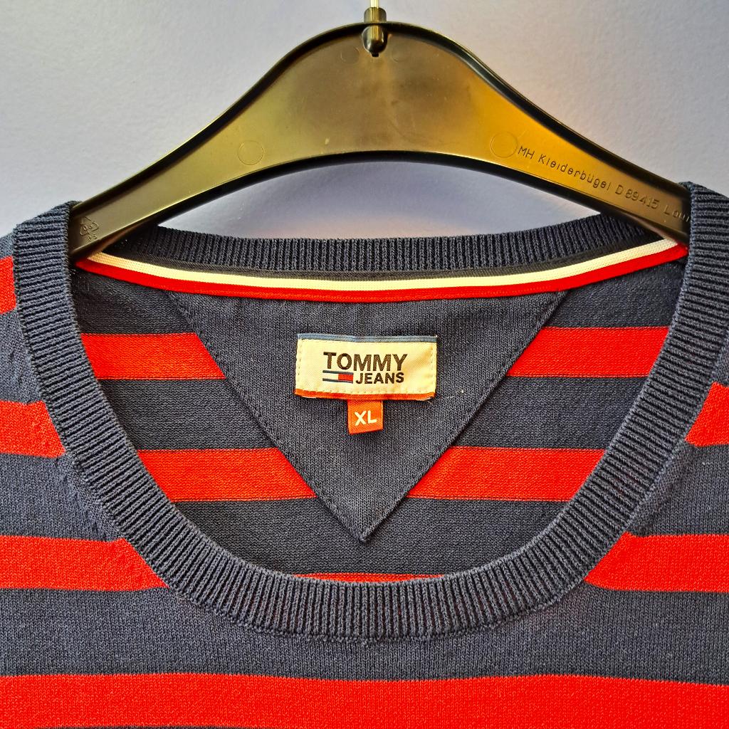 Tommy Hilfiger blauw rood gestreept truitje 3/4 mw XL 46535, Blauw, ., Maat 46/48 (XL) of groter, Ophalen of Verzenden