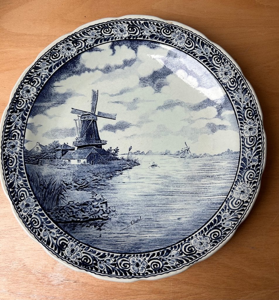 Groot Boch Belgium Delfts wandbord – naar F.J. du Chattel, Antiek en Kunst, Ophalen of Verzenden