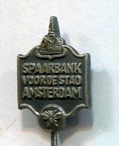 Spaarbank voor de stad Amsterdam zilverkl speldje ( W_067), Verzenden, Nieuw, Merk, Speldje of Pin