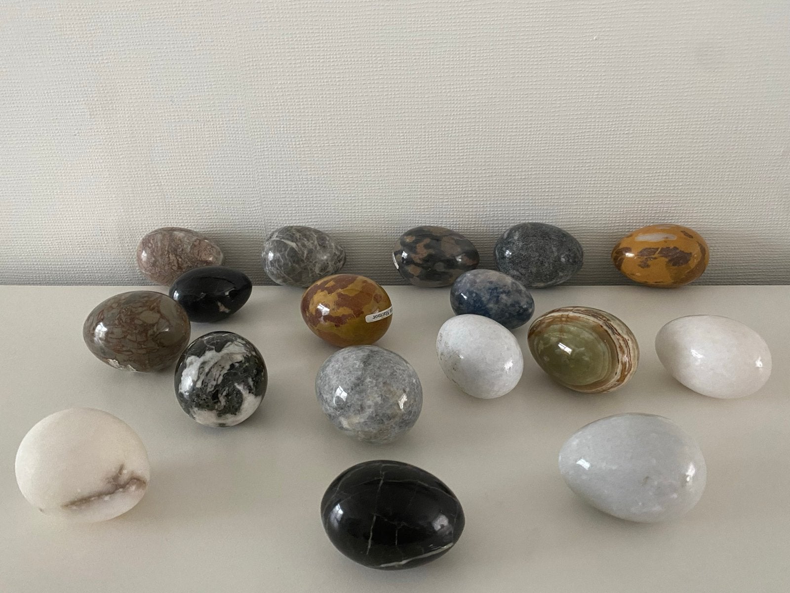 Collectie van 17 Marmeren Eieren - Decoratief en Uniek, Ophalen of Verzenden, Gebruikt