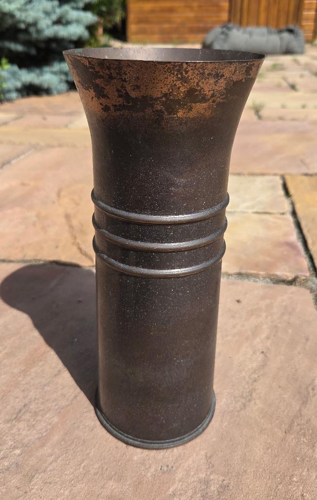 Unieke WW2 Granaathuls Vaas – Trench Art, Ophalen, Landmacht, Nederland, Hulzen of Bodemvondsten