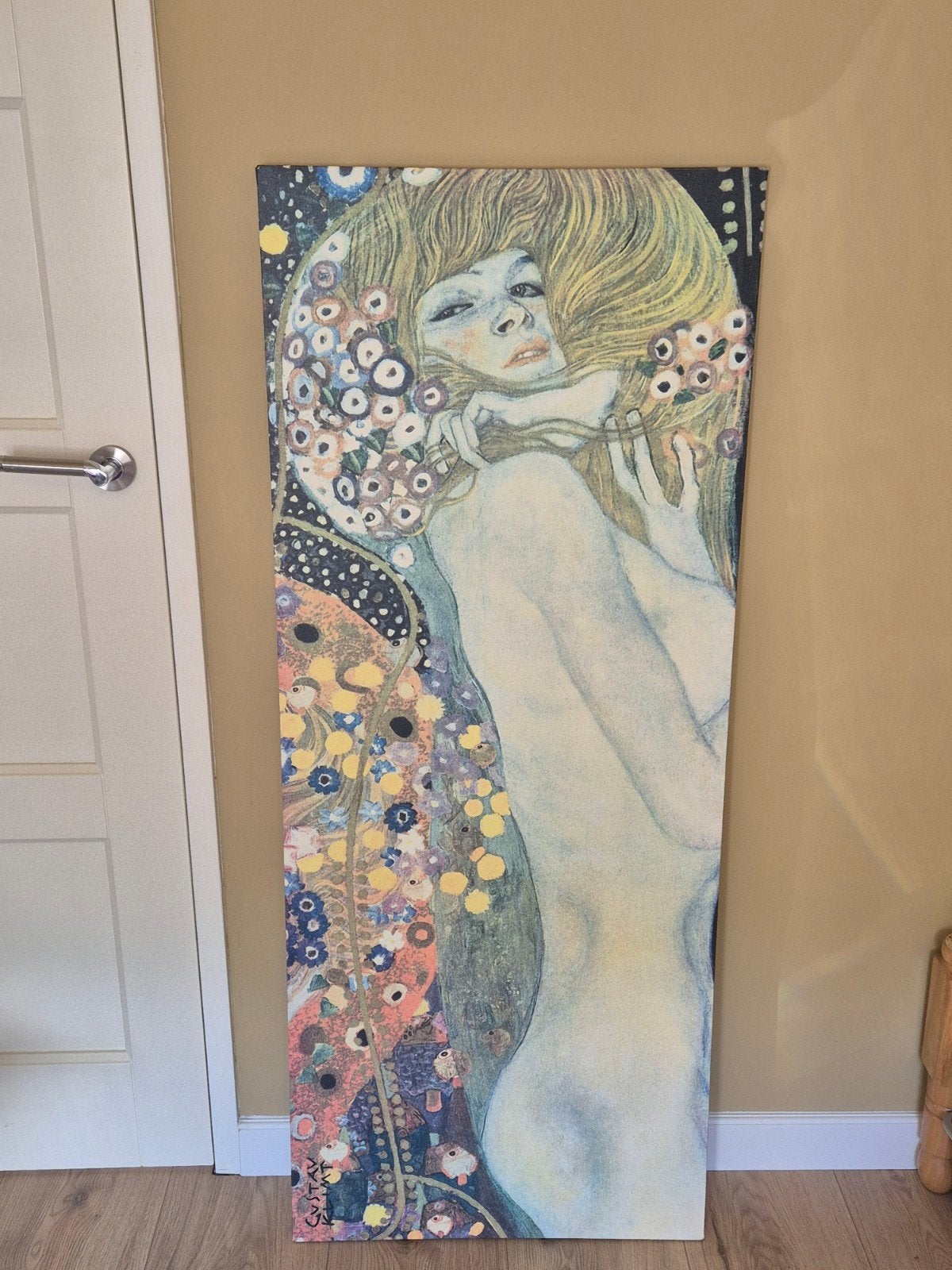Gustav Klimt Water Serpents reproductie, Huis en Inrichting, Woonaccessoires | Schilderijen, Tekeningen en Foto's, Ophalen, Zo goed als nieuw