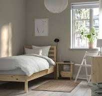 ikea 1 persoons bed compleet inclusief uitstekend  matras, Ophalen, 90 cm, Eenpersoons, Bruin