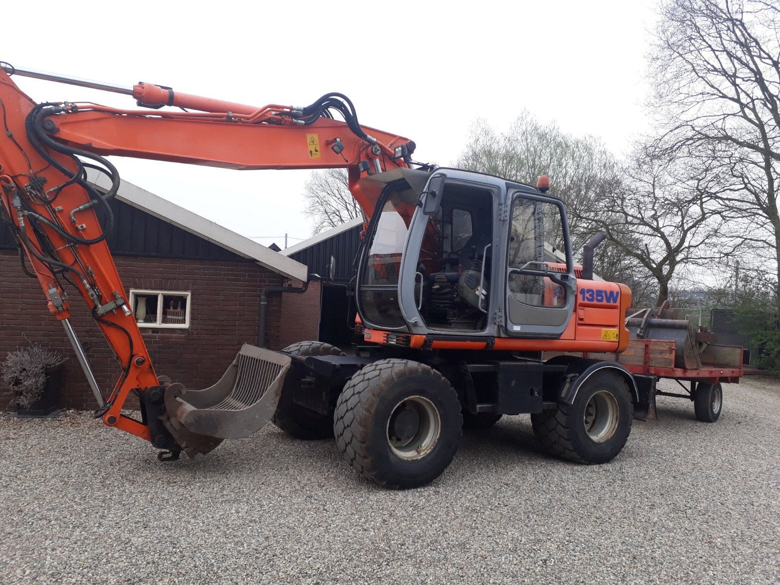 Hitachi ex135, Ophalen, Graafmachine