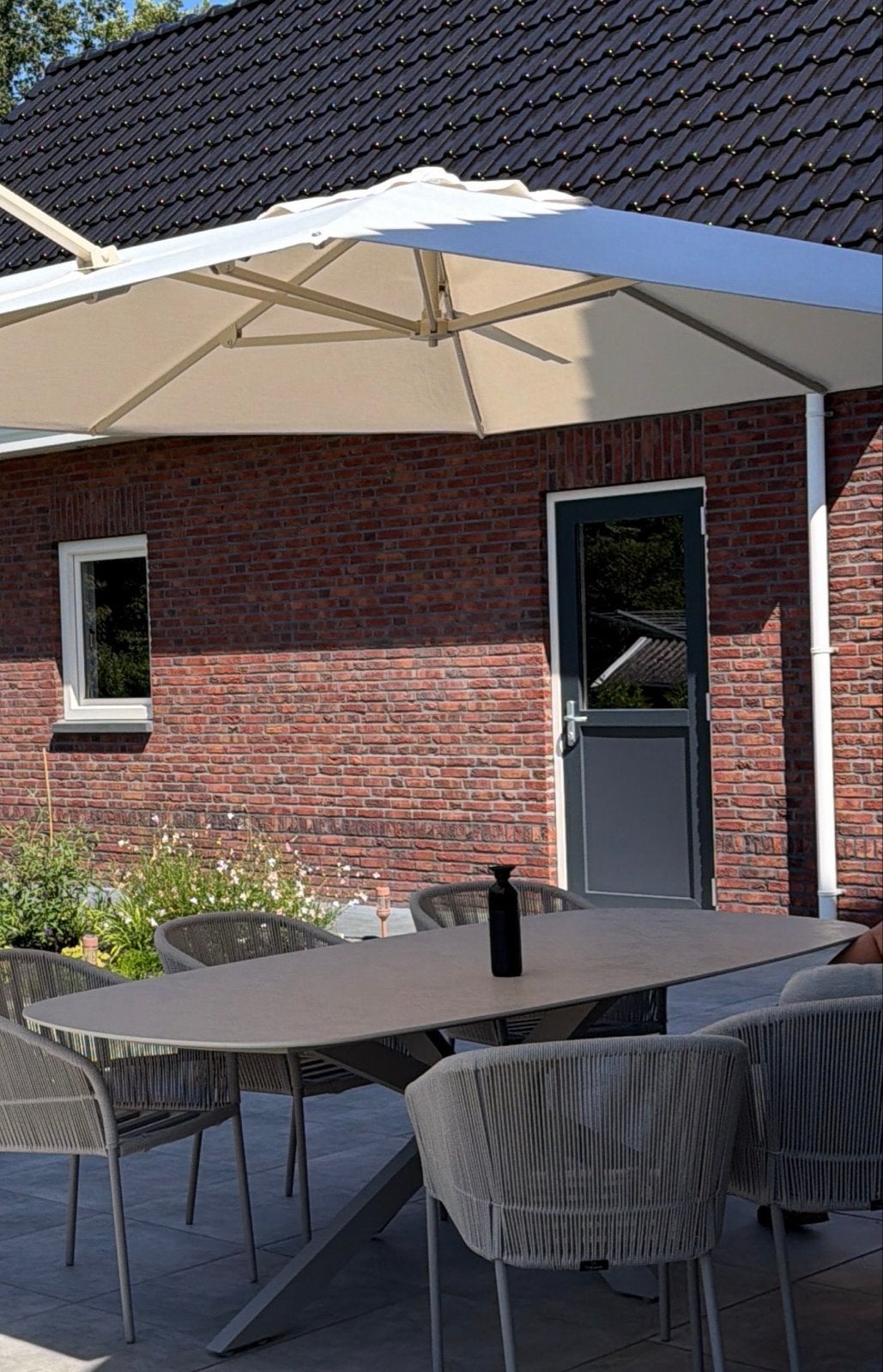 Nieuwe tuintafel 115x240 - Malaga Camel & Cerra Vetro, Ophalen of Verzenden, Nieuw, Ovaal