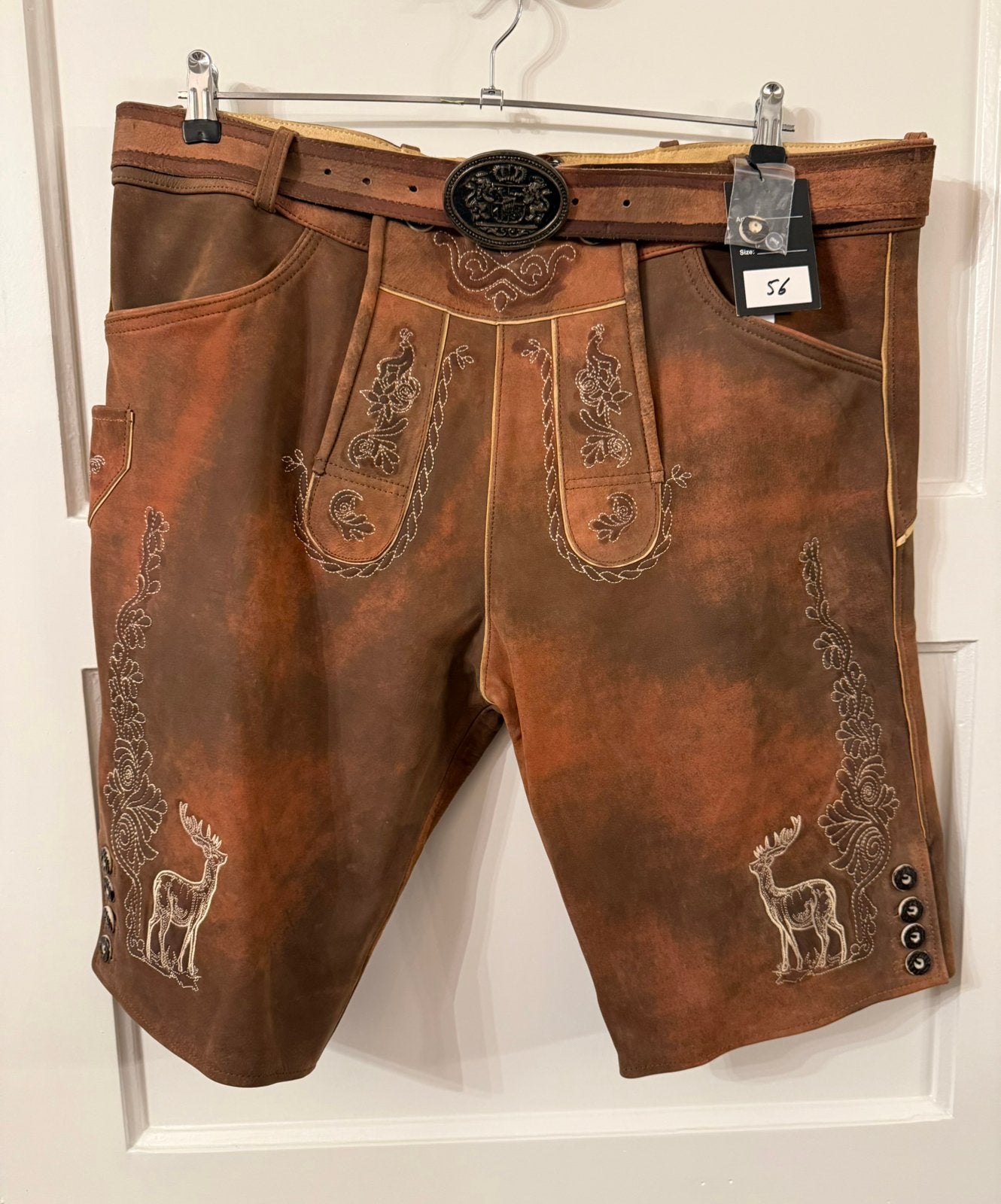 Tiroler trachten lederhose maat 56, Ophalen of Verzenden, Zo goed als nieuw, Maat 52/54 (L)