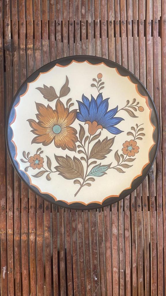 Flora Gouda Plateel Wandbord - Handwerk Holland, Ophalen of Verzenden