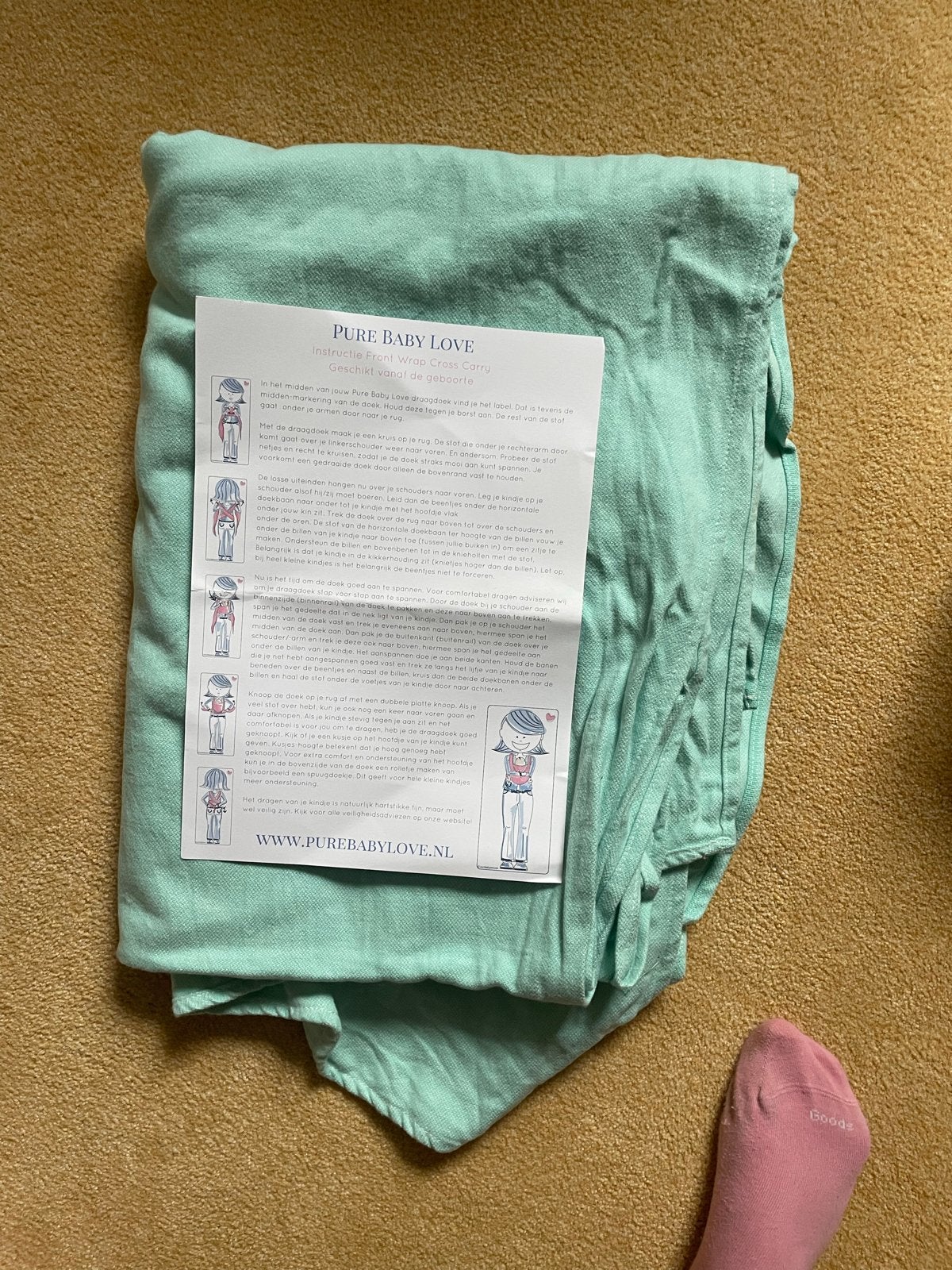 Pure Baby Love Draagdoek - Comfortabel en Veilig, Overige merken, Draagdoek, Ophalen of Verzenden, Zo goed als nieuw