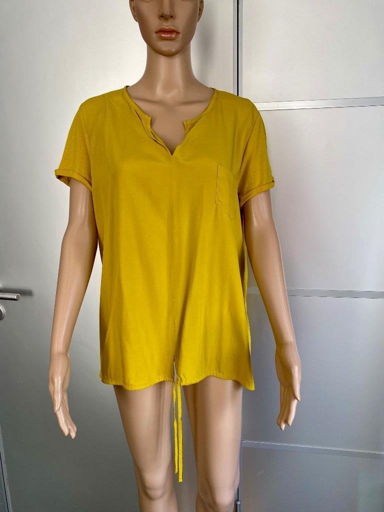 J272 Opus maat 42=L lange blouse top shirt geel, Geel, Maat 42/44 (L), Ophalen of Verzenden, Zo goed als nieuw
