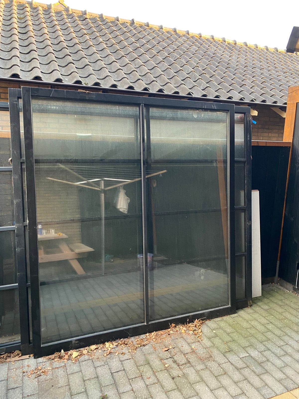 Hardhouten glazen kozijn/glaspui, Ophalen, Zo goed als nieuw
