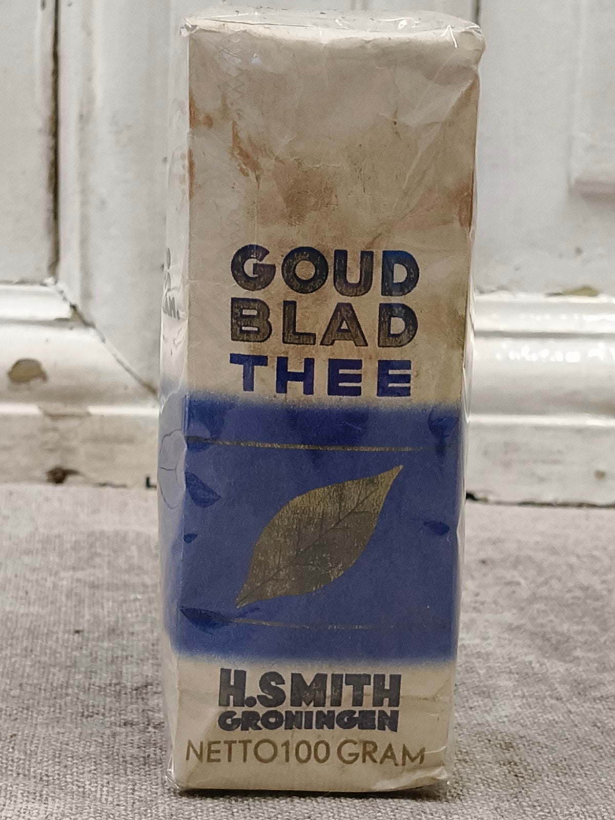 oud pakje Goudblad thee H. Smith Groningen, Ophalen of Verzenden, Gebruikt, Verpakking