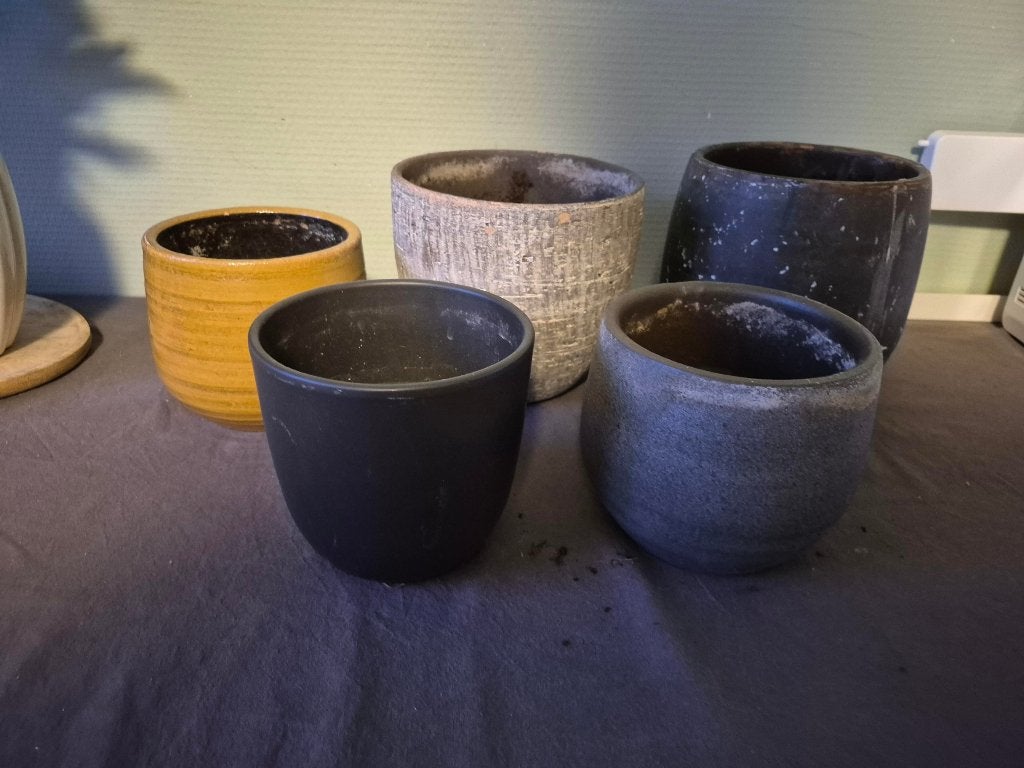 diverse bloempotten, Ophalen, Gebruikt, Rond, Binnen