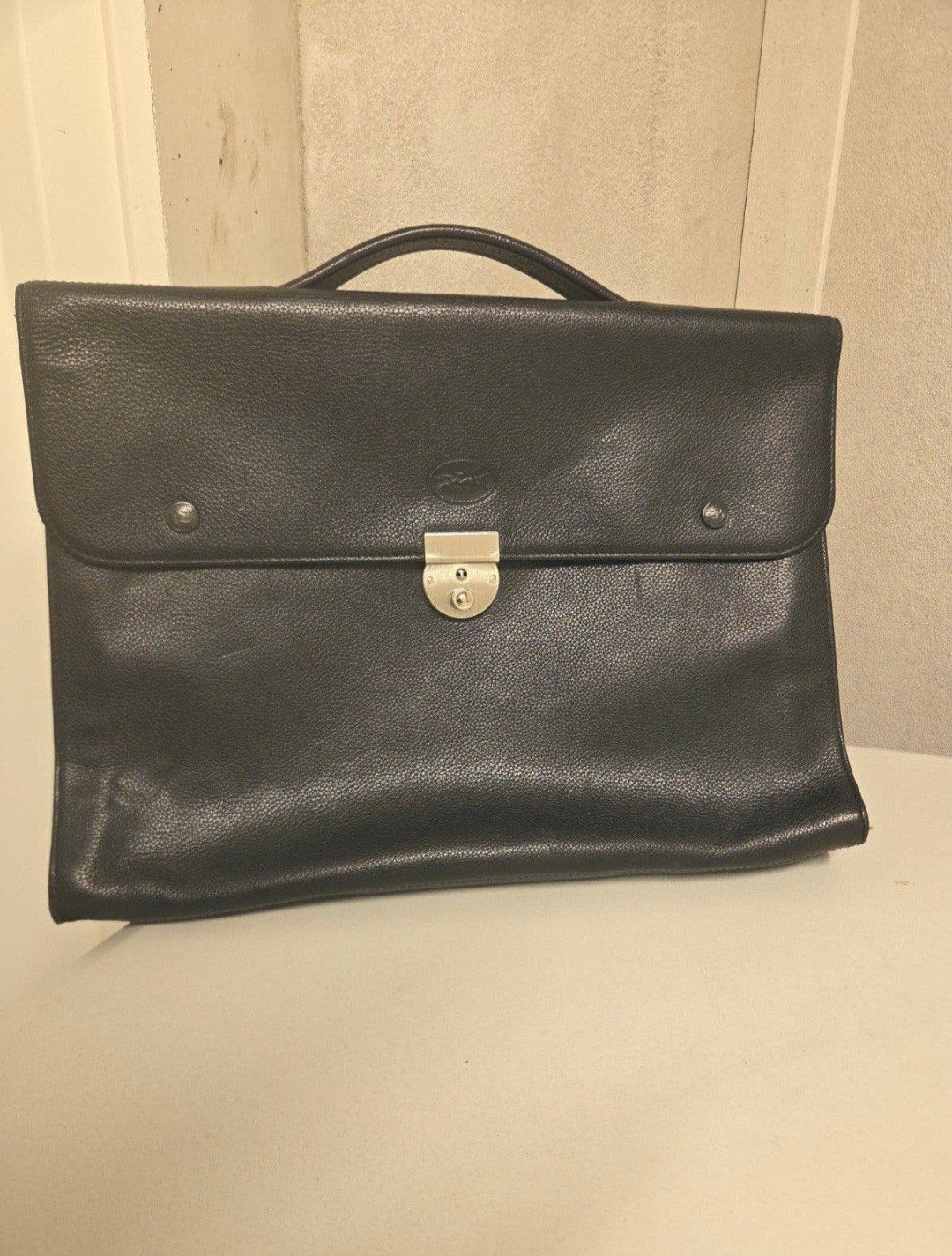 Longchamp Leren Aktetas Zwart, Ophalen of Verzenden