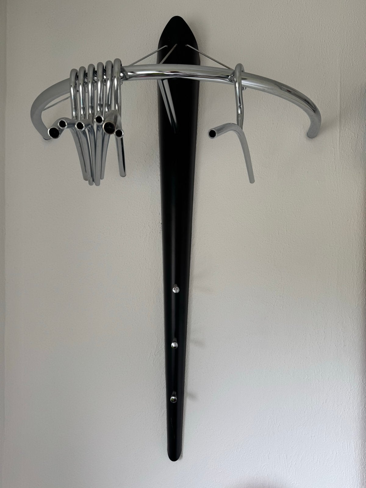 Moderne Wandkapstok - Zwart met Chroom, 100 tot 150 cm, Zo goed als nieuw, Metaal, Ophalen