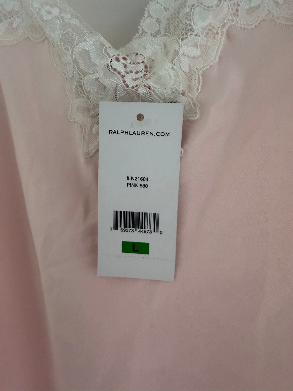 Ralph Lauren Roze Nachtjapon met Kant, Ophalen of Verzenden, Roze, Nachtkleding