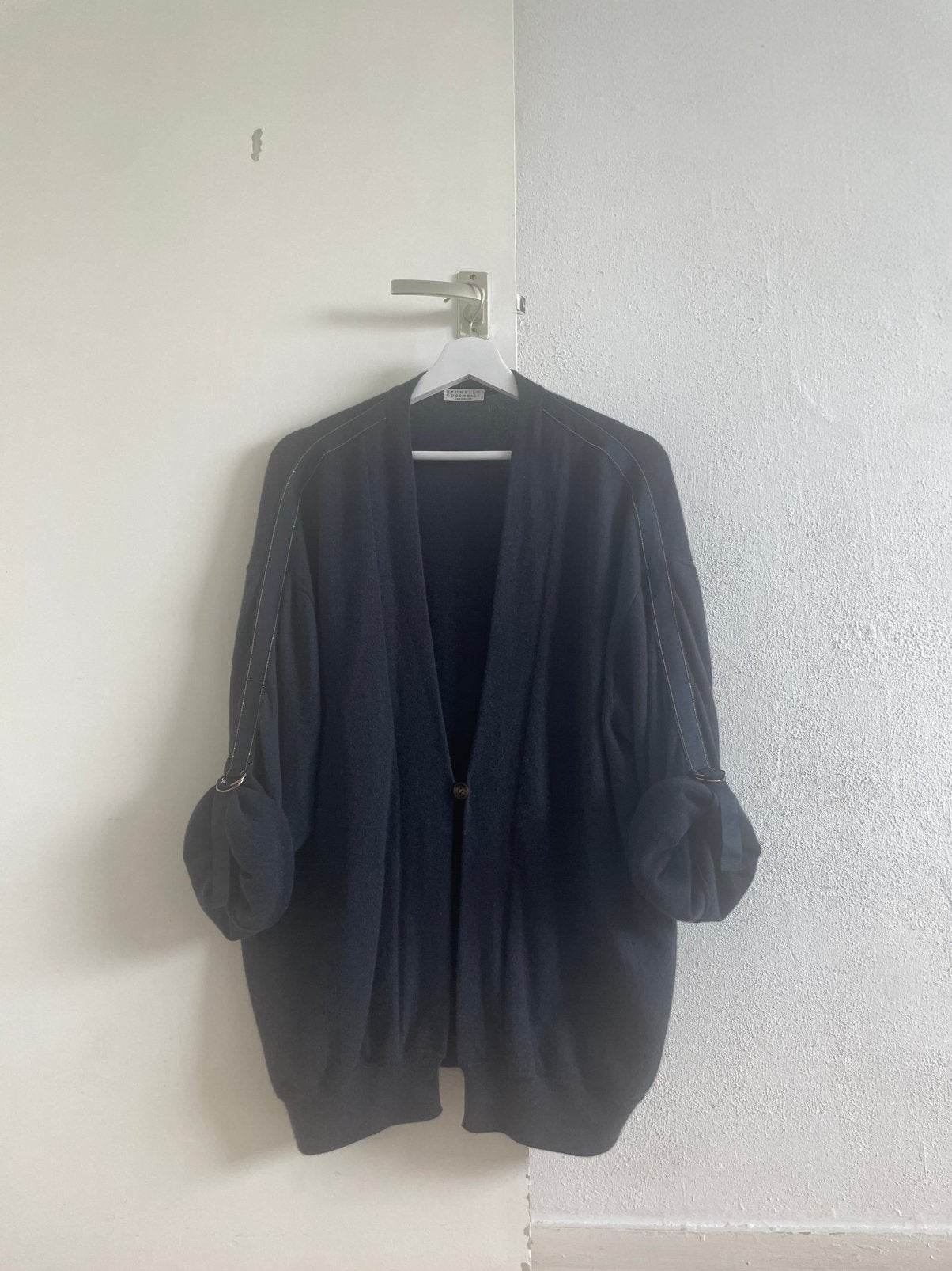Brunello Cucinelli Cashmere Vest / Cardigan Donkerblauw, Ophalen, Zo goed als nieuw, Blauw