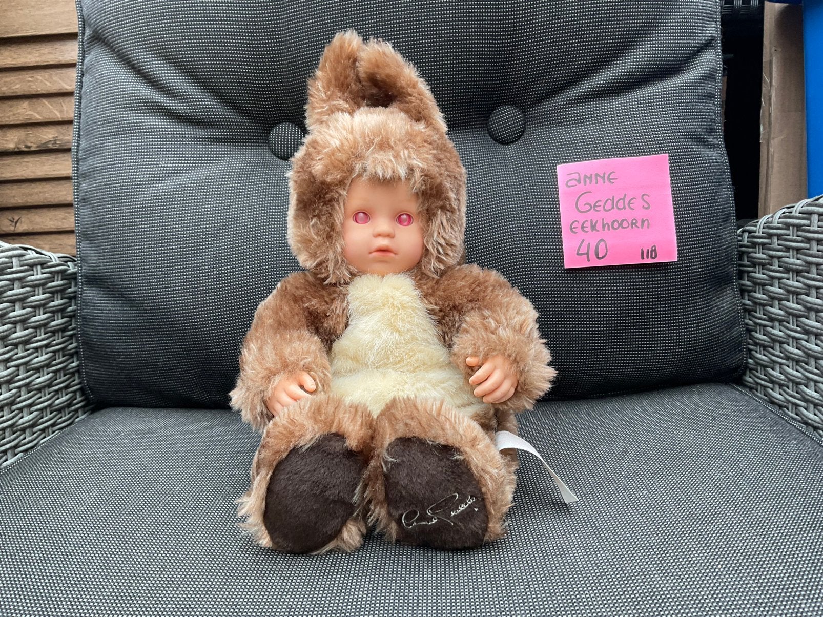 Nieuwe zgan Anne Geddes eekhoorn rode oogjes. gesigneerd, Ophalen, Nieuw, Pop