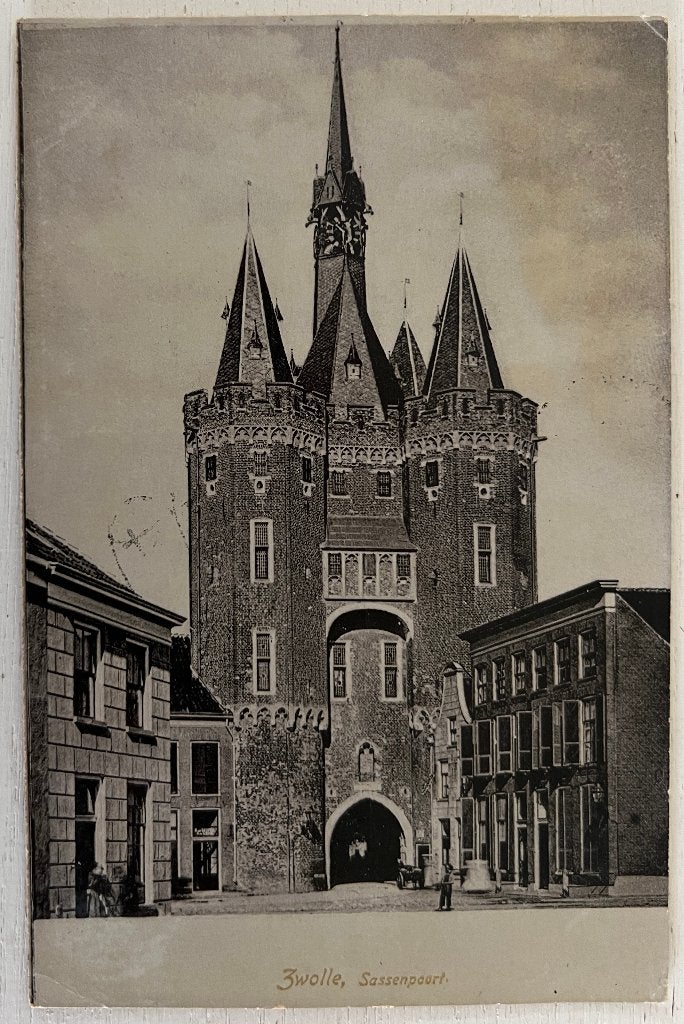 Oude Ansichtkaart  -  Zwolle - Sassenpoort, Ophalen of Verzenden, Voor 1920, Gelopen, Overijssel