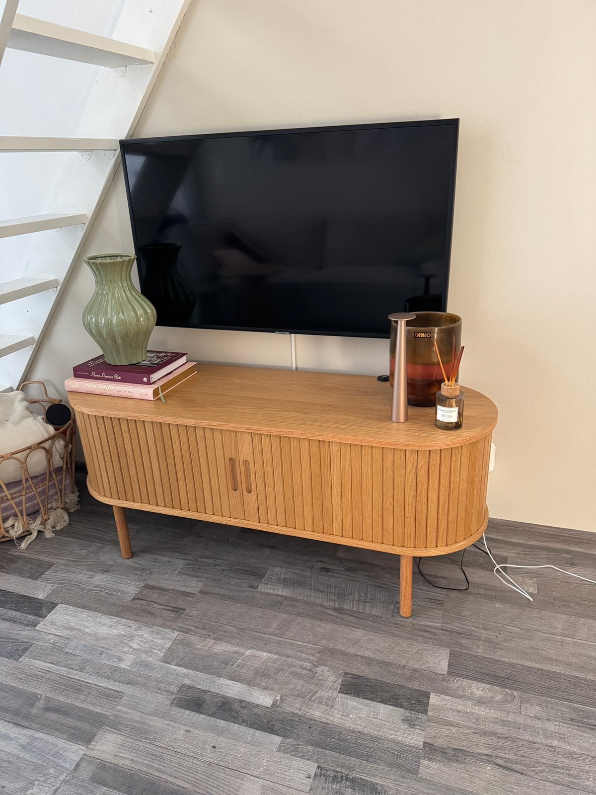 Licht houten TV meubel LYNGVIG van Jysk, Ophalen, Zo goed als nieuw, 50 tot 75 cm, 100 tot 150 cm