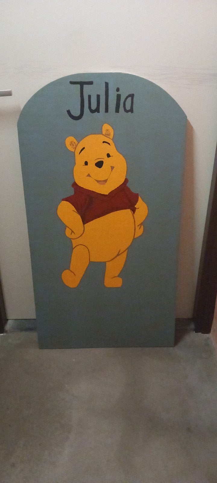 Zelfgemaakt geboortebord Winnie de Pooh, Ophalen, Gebruikt, Geboortebord