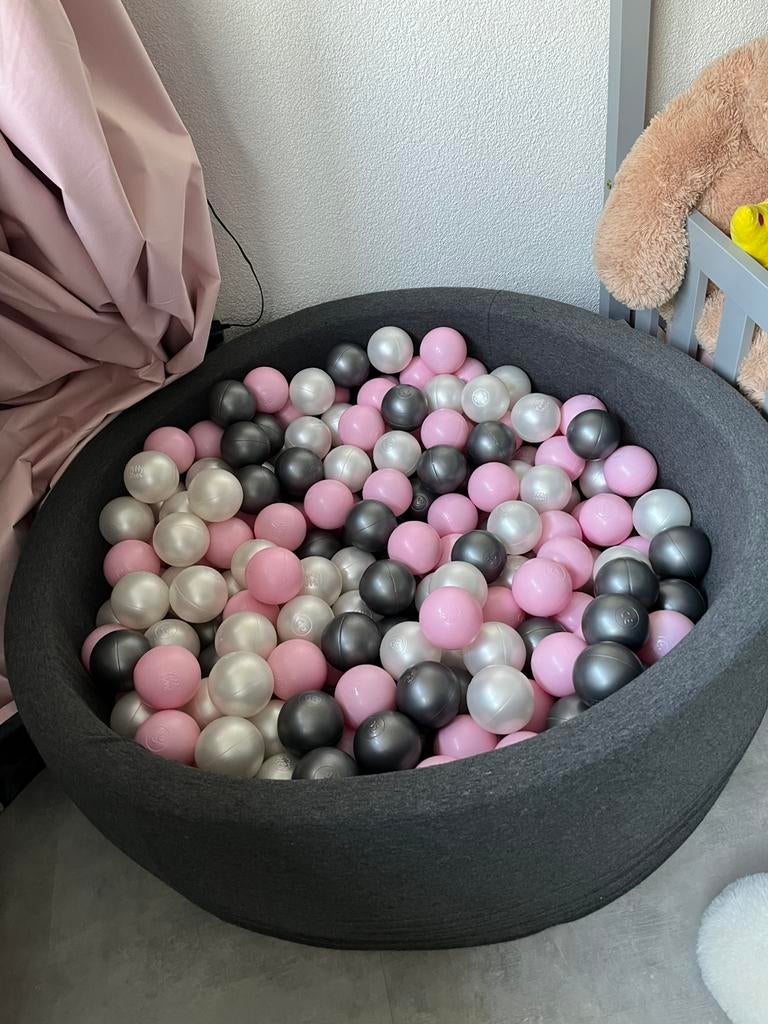 Kiddymoon Ballenbad grijs/roze/wit, Ophalen, Zo goed als nieuw, Jongen of Meisje