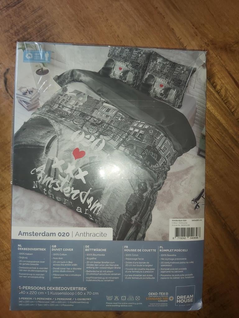 Dekbedhoes Amsterdam 140x220 katoen, Ophalen of Verzenden