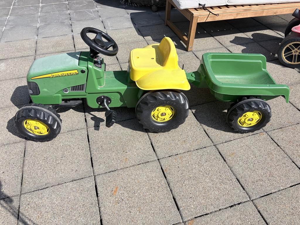 John Deere traptractor met aanhanger, Ophalen, Gebruikt