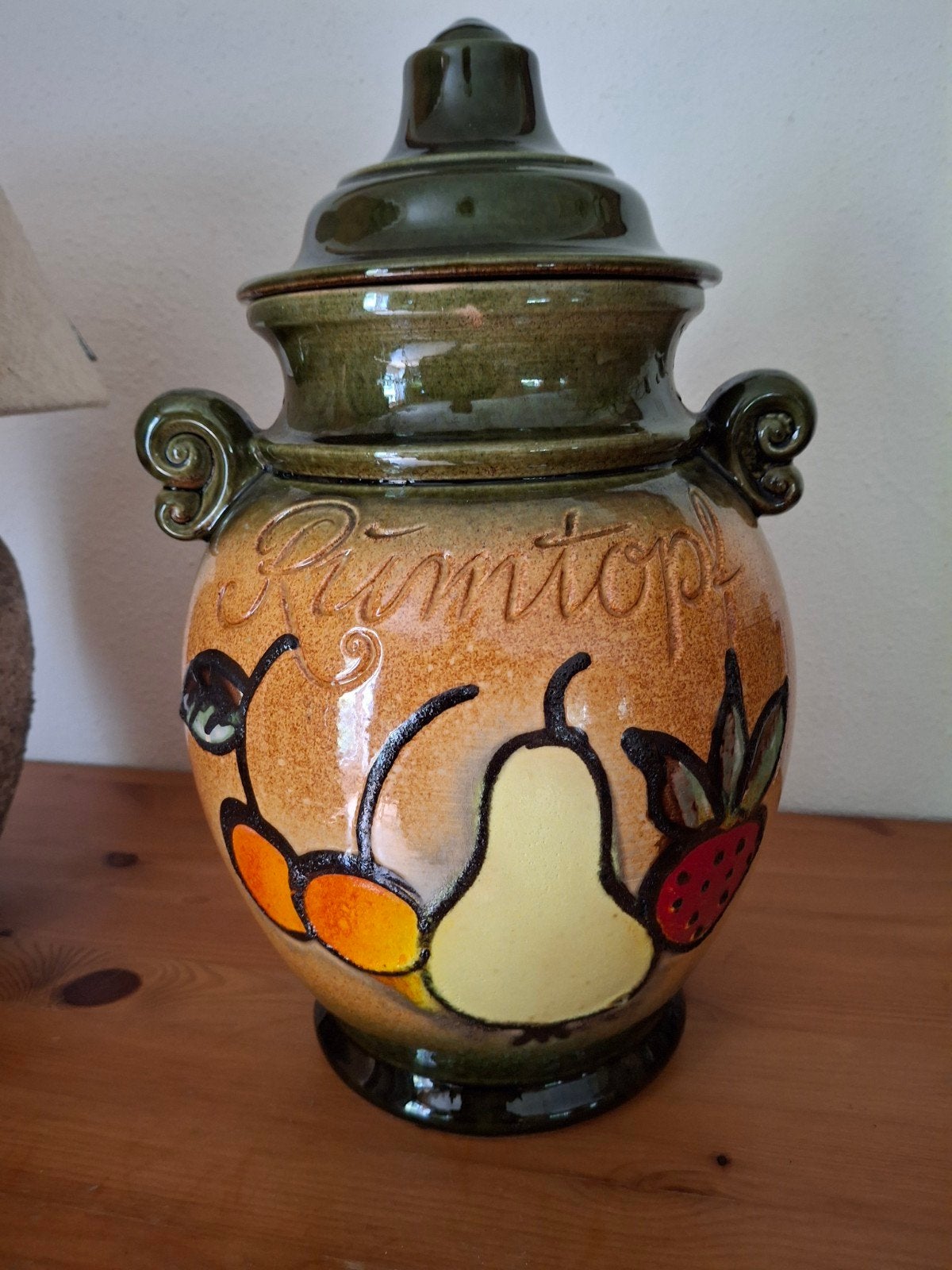 Vintage Rumtopf Pot met Fruitdecoratie - W. Germany, Ophalen of Verzenden