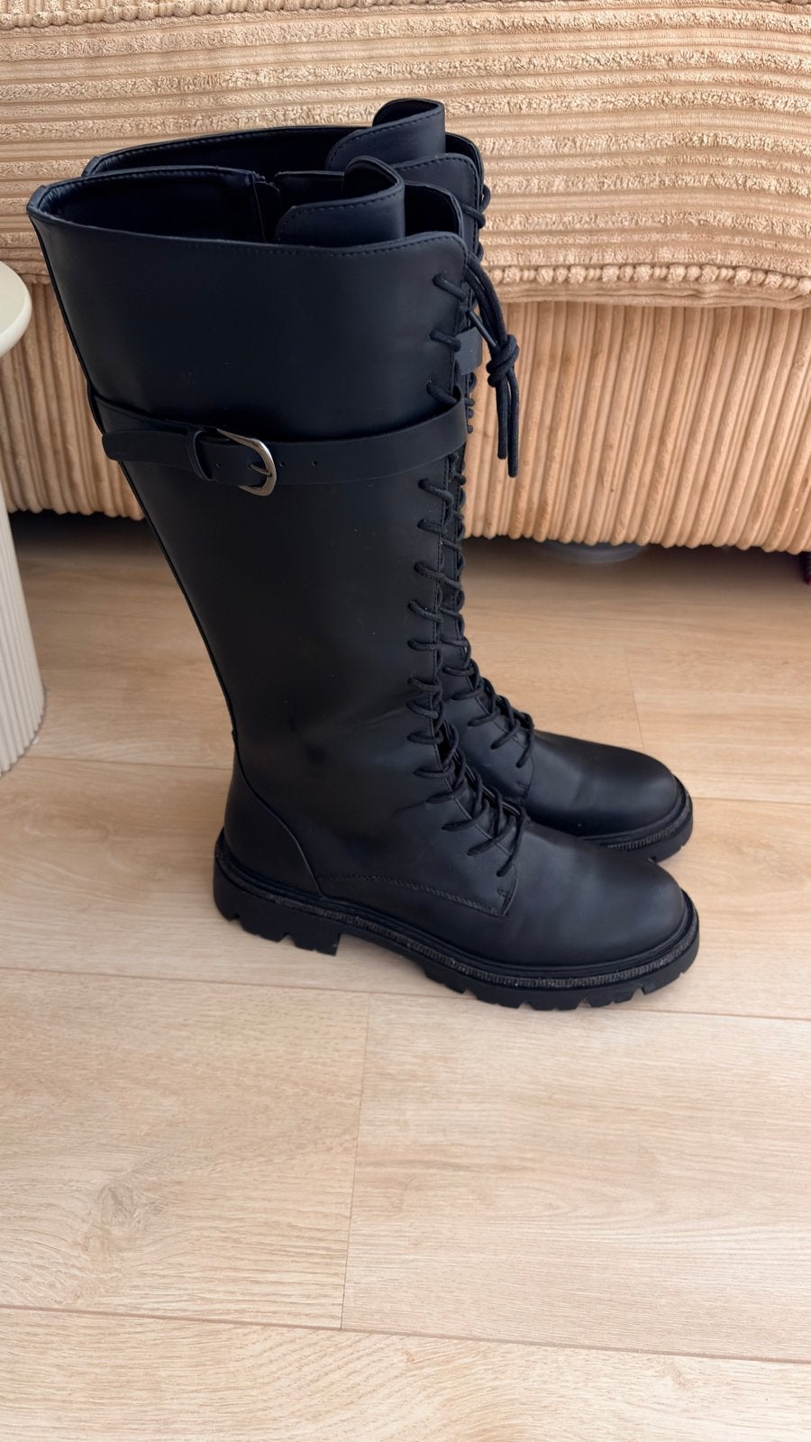 Anna Field Plateau laarzen - Zwart - Maat 43, Kleding | Dames, Schoenen, Hoge laarzen, Zwart, Ophalen of Verzenden, Zo goed als nieuw