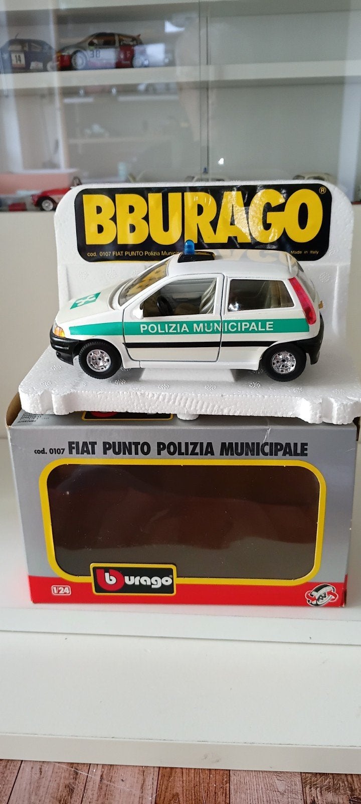 Fiat Punto Polizia Municipale Bburago., Ophalen of Verzenden, Zo goed als nieuw, Auto, Bburago