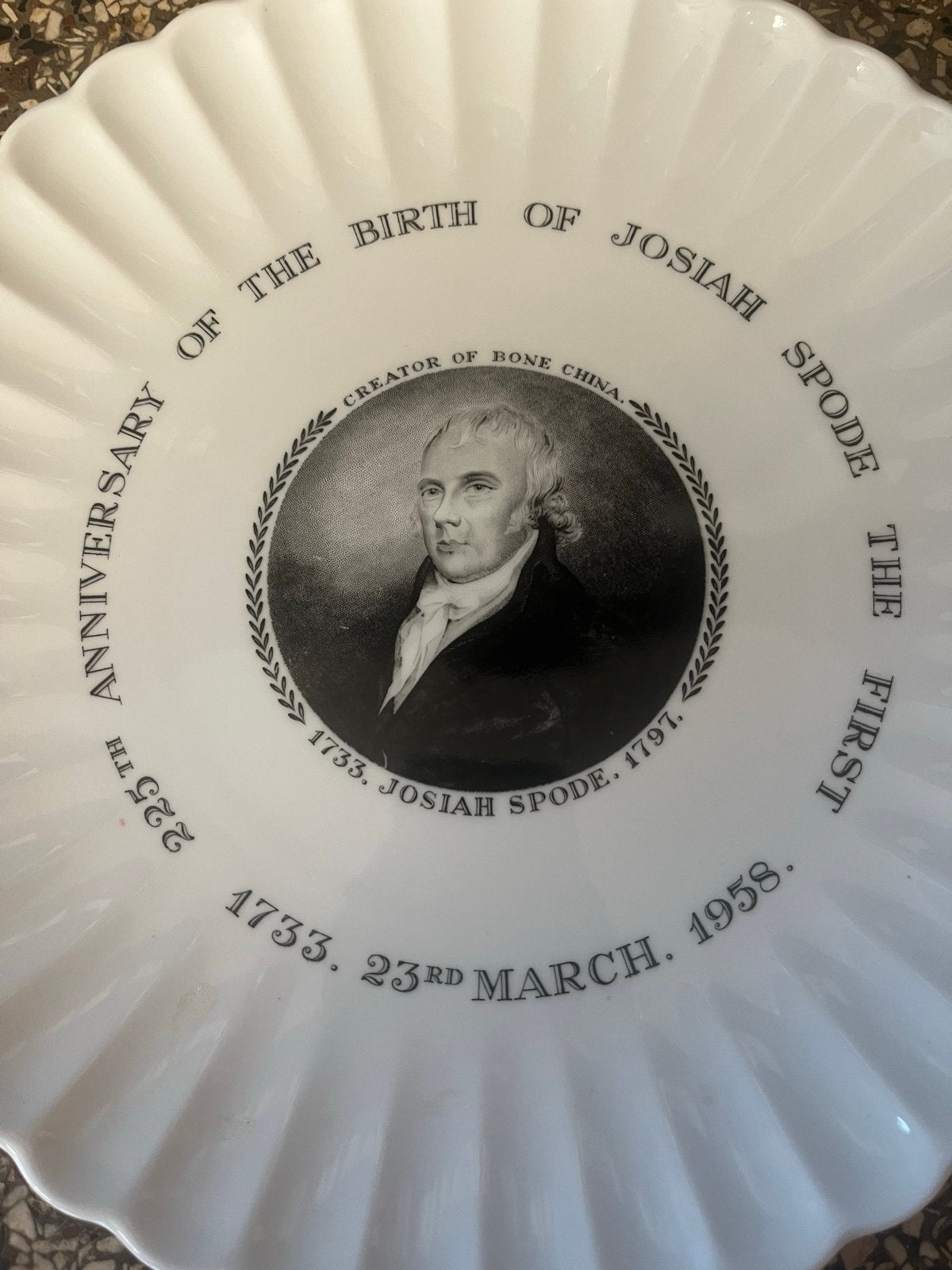 Spode Jubileum Bord Josiah Spode 225 Jaar (1958), Antiek en Kunst, Ophalen of Verzenden