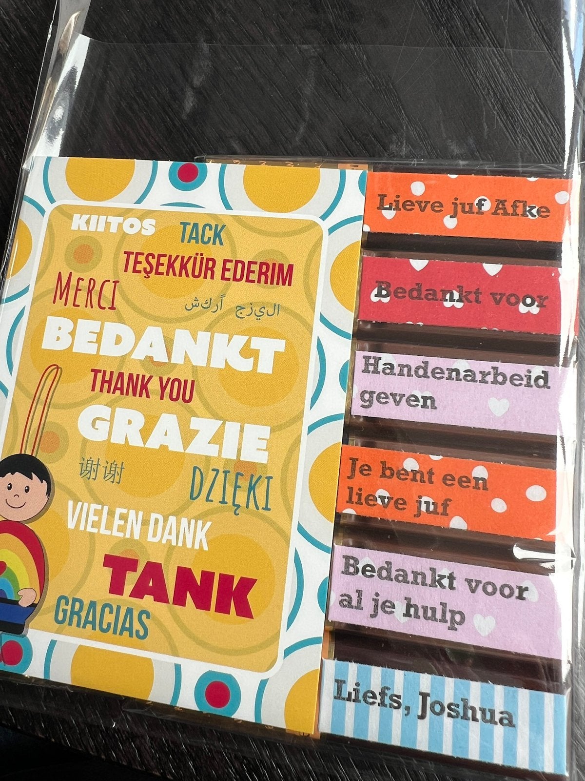 Persoonlijk bedankje ook voor juf of meester, Hobby en Vrije tijd, Ophalen of Verzenden, Nieuw, Feestartikel, Overige