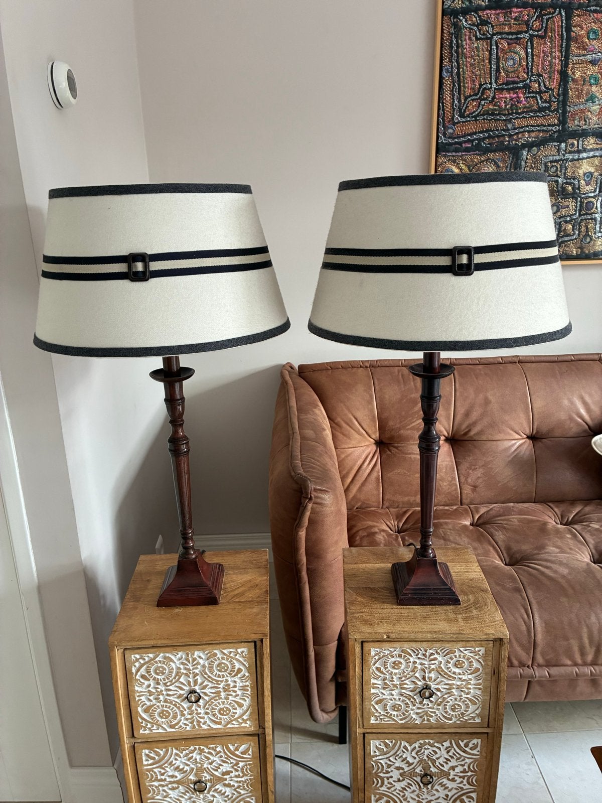 Set van 2 Riviéra Maison lampen., Riviera Maison, Zo goed als nieuw, Hout, Ophalen