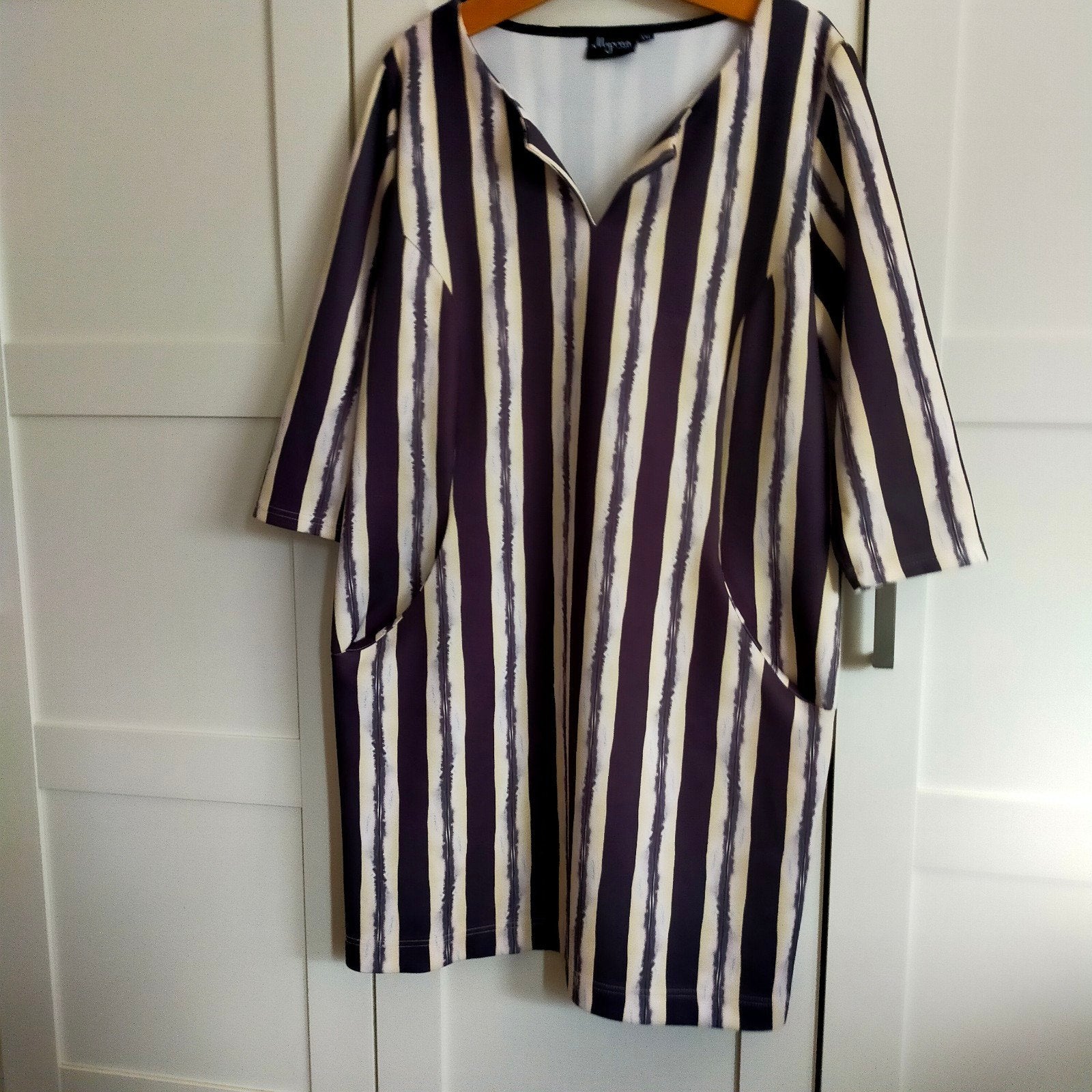 Myrna by NED gestreepte jurk met zakken, Meerkleurig, Maat 46/48 (XL) of groter, Ophalen of Verzenden, Zo goed als nieuw
