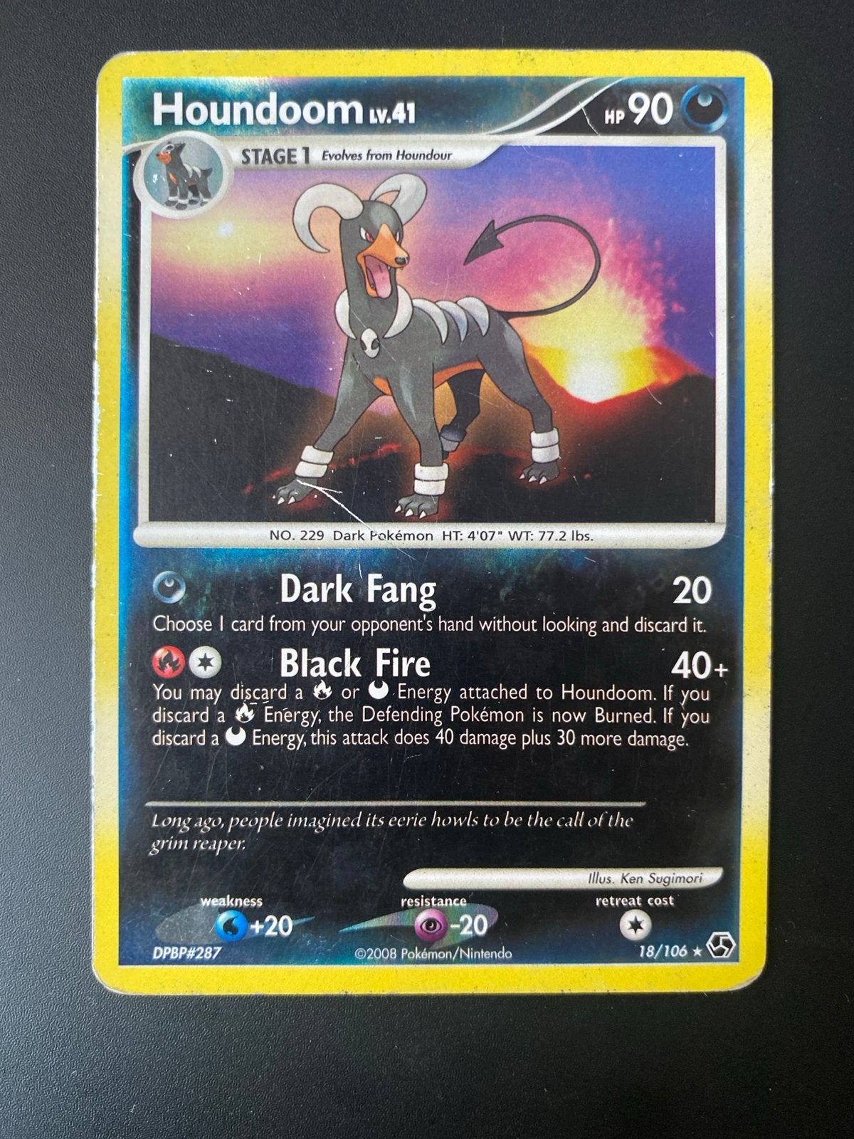Pokémon Kaart Houndoom LV.41 DPBP#287 18/106, Hobby en Vrije tijd, Verzamelkaartspellen | Pokémon, Ophalen of Verzenden, Gebruikt