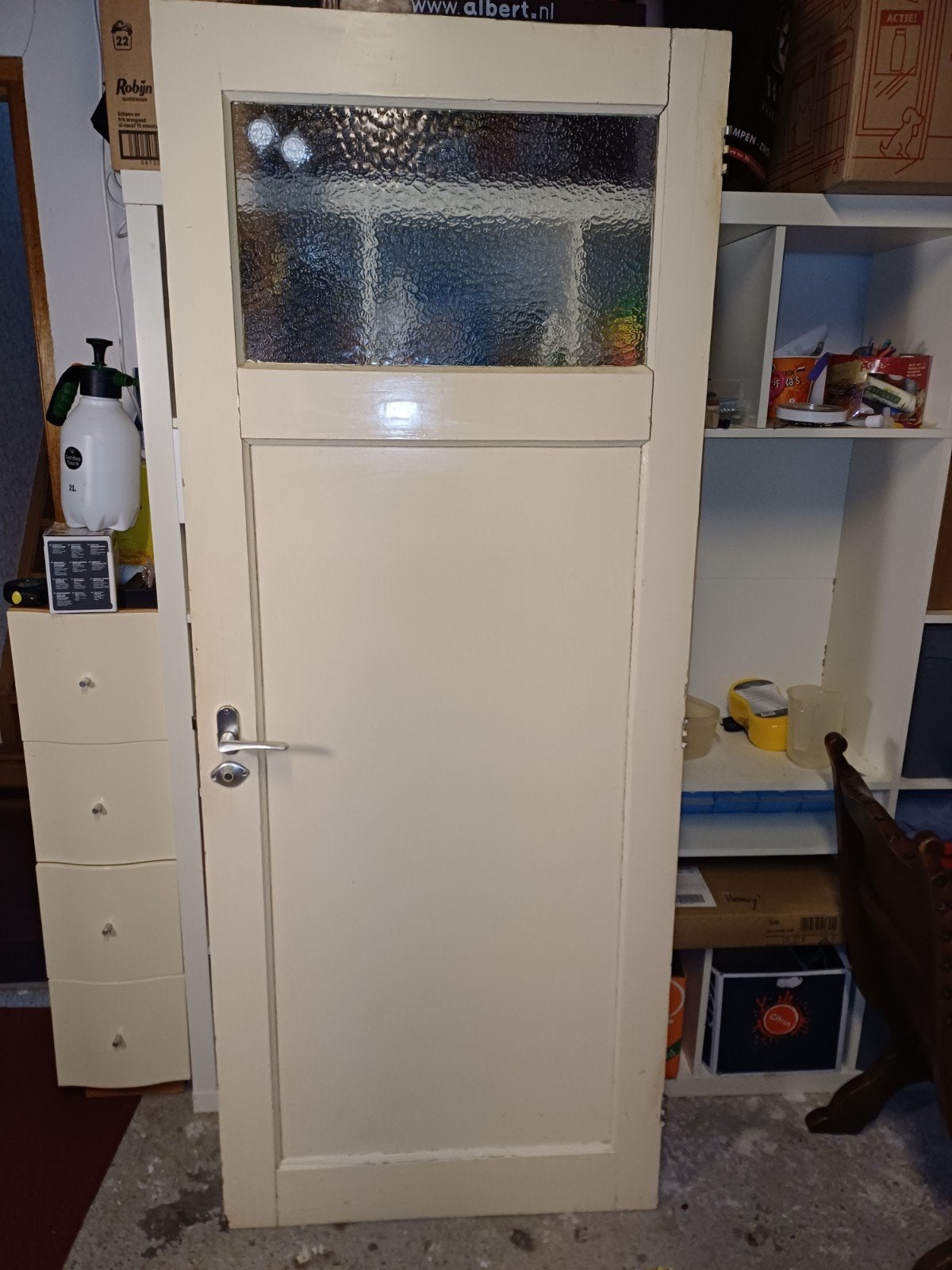 Gebruikte wcdeur met glas zie omschrijving, Gebruikt, 80 tot 100 cm, Binnendeur, Ophalen of Verzenden