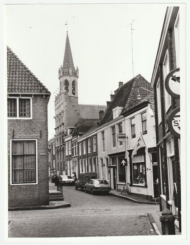 Tholen straat kerk grote oude foto, 1960 tot 1980, Gebruikt, Verzenden, Foto