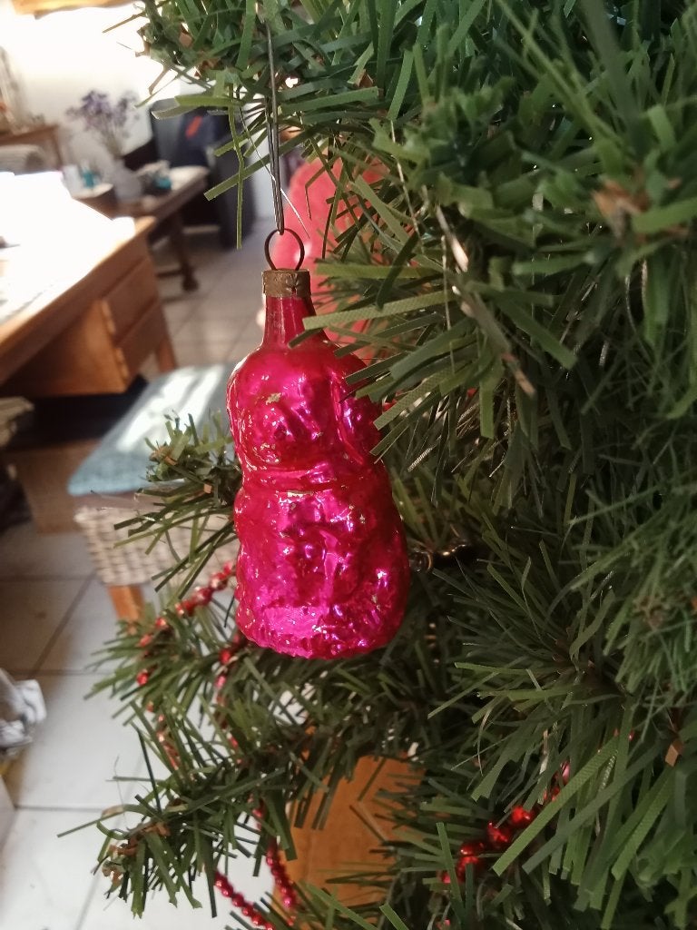 antieke kerstbal nr 413 model hondje, Ophalen of Verzenden, Gebruikt